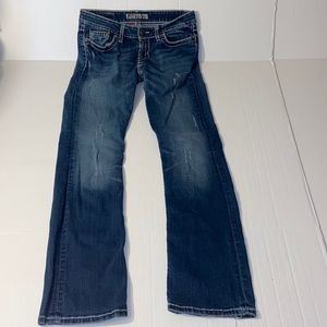 BKE Madison Boot Size 28 X 31 1/2 Distressed Denim Blue Jeans